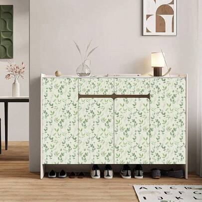 1 Roll Of 44cm Green Leaf Peelable Wallpaper, Bohemian Detachable Pvc Wallpaper, Modern Neutral Self-Adhesive Wallpaper, Suitable For Cabinets, Bedroom Decoration, Decoration Sticker Peelable Wall Panels, Wallpaper, Wallpaper, Suitable For Spring/Summer/Autumn/Winter Decoration Projects To Refresh Your Home, Festival Decoration Sticker Gifts, Birthday, Graduation