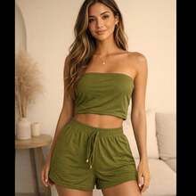 Simple, Casual, Elegant, Pocket-Sized, Beach, Vacation. - Army Green - View 4