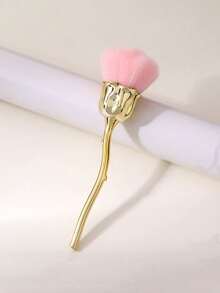 1支金色腰形美甲散粉刷，大号单支散粉刷，柔软腮红刷，遮瑕刷，美甲工具，化妆工具，化妆刷 - 彩色 - 查看 10