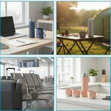 3pcs/1Set Stainless Steel Thermal Cup, With Gift Box Set, Double Layer Leakproof Insulated Water Bottle, Keeps Hot And Cold Drinks For Hours, Suitable For Cycling, Backpacking, Office Or Car, School, Party, Camping - 薄荷綠 - 查看 8