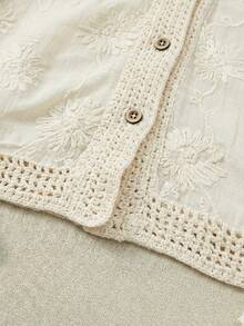 Floral Print Lightweight Breathable Cardigan, Suitable For Beach, Pool, And Vacation In Summer - Apricot - View 10