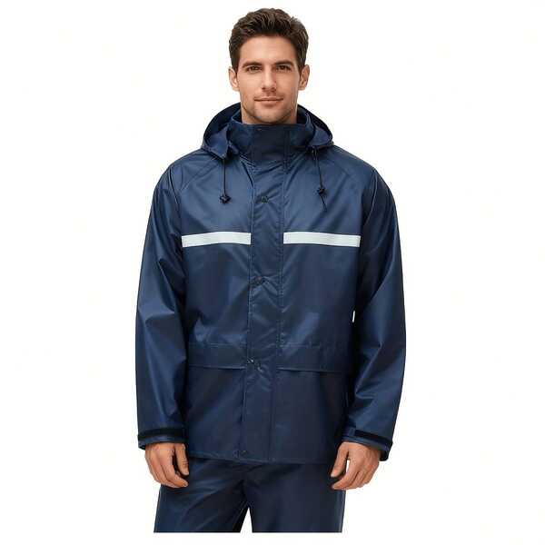 3pcs Raincoat & Pants Set With Storage Bag (Striped Navy Blue), Lightweight Waterproof Windproof Separates, Suitable For Camping, Cycling, Fishing, Hiking, Farming, Motorcycle,Outdoor,Garden,Travel Essentials,Portable Essentials,Beach Essentials,Graduation Season,Commencement,Graduation Ceremony,Graduation Gift,Graduation Present,Graduation Gift,Graduation Present,Congrats Grad,Congratulations Graduate,Valedictorian,Finish School,Graduation Party,Outdoor Essentials,Travel Portable,Hiking Essentials,Camping Essentials,Portable Tools,Summer Essentials ,Summer Portable,Raincoat / Rain Jacket / Waterproof Jacket / Rain Poncho / Poncho Imperméable / Capa De Chuva / Impermeable / Rain Gear / Kids Raincoat / Adult Raincoat / Outdoor