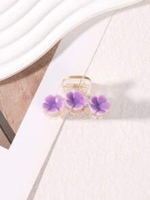 1pc Spring/Summer Acrylic Flower Hair Claw Clip, Fresh & Sweet - Multicolor - View 7