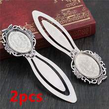 2pcs Craft Bookmark Blank Base Tray Bezel Fits 18x25mm Oval Cabochons DIY Jewelry Making Accessories Findings - Bookmark Base - View 31