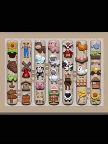 1个乡村农场蔬菜美甲模具，卡通牧场动物透明硅胶美甲模具 - 無色 - 查看 5