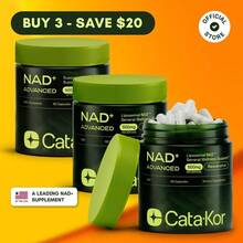 3x CataKor NAD+ Advanced - NAD Supplement With Resveratrol - 180 Capsules - 300G - 查看 10