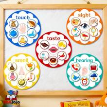 hoojojo 30pcs Sensory Felt Teaching Aids, Word Matching & Recognition, Five Senses Early Education Enlightenment, Montessori Toys Suitable For Classroom Teaching And Home Education - Multicolor - View 10