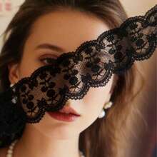 1个性感蕾丝眼罩，女士派对化妆舞会面具，夜店派对表演配饰眼罩，适合万圣节、圣诞节、情人节、约会、派对和其他场合 - A - 查看 5