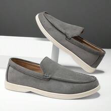 (Run Small, Please Order One Size Up) Men's Retro Slip-On Casual Loafers, Anti-Slip, Breathable, Comfortable, Fashionable & Minimalist - Grey - View 11