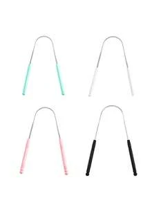 3pcs Tongue Cleaner Set, Non-Irritating, Keeps Breath Fresh And Cleans Tongue Coating, Suitable For Daily Use By Men And Women - Multicolor - View 2