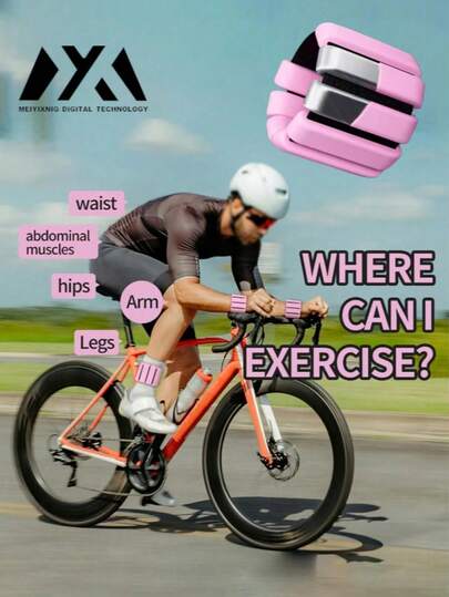 MEIYIXING Wearable Leg Or Cuff Weight Bands For Yoga, Dance, Gym And Running Adjustable Fitness Weight Belt, Resistance Training Belt, Pink Silicone Skin-Friendly Material Gym Accessories, Sport, Gym, Home Exercise, Gym Weights, Weights, Women's Weights