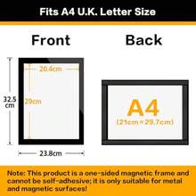 Magnetic Sign Holder A4 20Pack Magnetic Display Frame For Fridge Whiteboards And Metal Surfaces Photo Frame Document Paper Holder Blackoll - Black - View 3