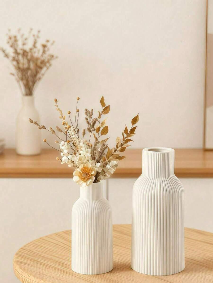 1 pièce Petit vase blanc, vase nordique minimaliste et créatif, vase à fleurs de table pour la maison et le salon, décoration de mariage et de fête, cadeau de décoration pour la maison, anniversaire et remise des diplômes, décoration de chambre pour la rentrée scolaire, fournitures pour les études - Multicolore - Voir 1