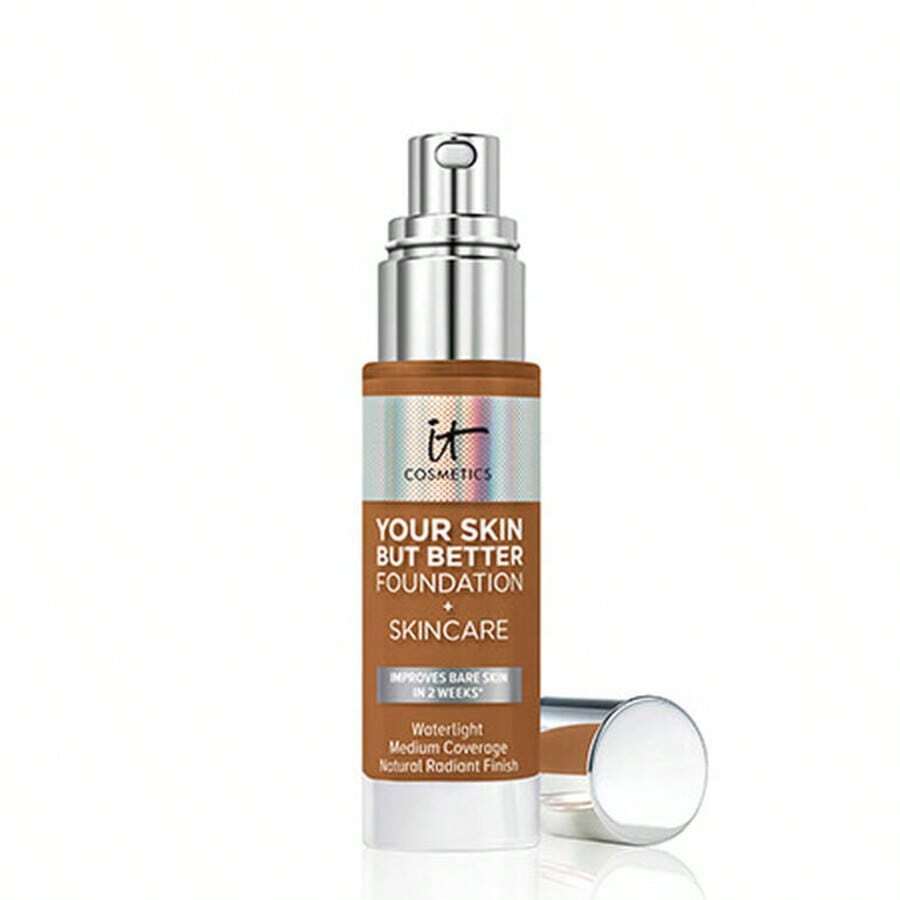 IT Cosmetics 焕肤粉底液 + 护肤 #51 暖色调 30毫升/1盎司 | 全效遮瑕粉底液，兼具护肤功效，打造自然透亮妆容 | 持妆12小时，均匀肤色，遮盖瑕疵 | 蕴含透明质酸和抗氧化剂等保湿成分 - Rich Warm 51 - 查看 1