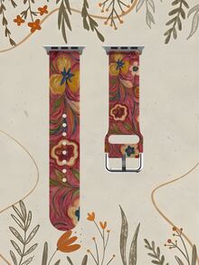1 Stück Malerei-Stil roter Blumen Weicher, elastischer und atmungsaktiver Ersatz-Uhrenarmband, geeignet für Samsung, Honor Smartwatches, 38mm 40mm 41mm 42mm 46mm 45mm 44mm 49mm, vielseitiger Silikonarmband für Apple Watch Ultra Serie SE/11/10/9/8/7/6/5/4/3/2/1, Urlaubs- und Alltagsmode Geschenk - Verschiedenfarbig - Übersicht 14
