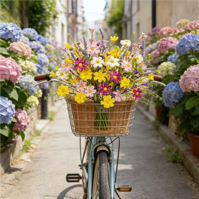 2pcs/Set Artificial Spring Flowers, Bendable Lifelike Artificial Daisy Flowers, Suitable For Spring/Summer Artificial Flowers, Multicolor Artificial Daisy, Camellia, Jasmine, Daisy, Lavender, Forsythia And Eucalyptus Leaves, Handmade Twisted Stems, DIY Decor, Vase Arrangement, Tabletop Floral Decor, Suitable For Wedding Decoration