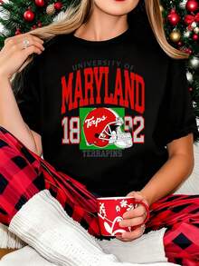 University Of Maryland Terps Football 1892 Helmet T-Shirt 's Casual Wear College Sport Fan Apparel - 黑色 - 查看 9