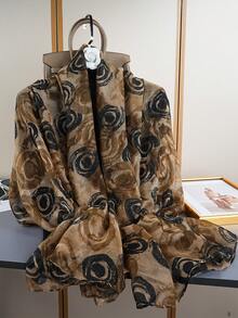 1pc Spring/Summer New Lightweight Chiffon Printed Scarf/Shawl, Sunscreen Scarf Suitable For Daily Use - Multicolor - View 10