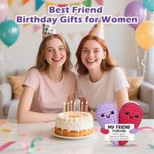 1 pieza Mejor amigo regalo de cumpleaños en forma de corazón a ganchillo, cesta de Pascua rellena para regalo de amistad a larga distancia, graduación, Día de la Madre, regalo de despedida para amigas, compañeras de trabajo, novia - Decoración hecha a mano linda - Multicolor - Ver 4
