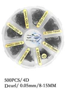 500 Pcs Per Box,4D/5D/6D/7D,Curl D, Thickness 0.05mm,8-15mm / Mixed Lengths, Sharp Narrow Stem Premade Fans Eyelash Extension, Natural & Soft, Party And Travel, Easy To Carry, Hand-Grafted False Eyelashes, Salon Use Eyelash Maker Professional Use - D - View 33