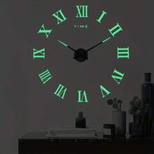 Acrylic Wall Clock, Vintage Roman Numeral & Pointer Design, Asymmetrical Shaped Panel, DIY Decor Easy Installation (No Tools Required), Suitable For Office And Other Spaces - 1PC - View 10