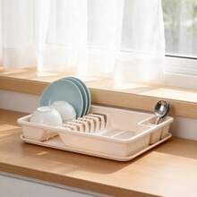 Giá phơi bát đĩa bằng nhựa nhiều màu sắc ngẫu nhiên có khay hứng nước / Giỏ đựng bát đĩa cỡ AB (tùy chọn) / Giá phơi dụng cụ nhà bếp / Kệ đựng đồ gia dụng nhiều màu sắc - Nhiều màu - Xem 3