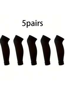 1/2/5双装 男士运动足球护腿套 - 黑與白 - 查看 8