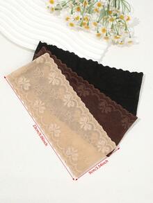 1件装女士花卉蕾丝发箍配饰，弹性复古蕾丝镂空边化妆发箍发圈假日必备发饰夏季沙滩发带 - 彩色 - 查看 5