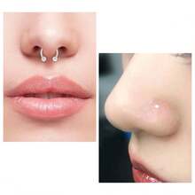 Khuyên mũi trong suốt 18g 20g 22g Khuyên mũi nhựa hình chữ L 16g 6mm 8mm 10mm 12mm Khuyên mũi septum trong suốt Khóa giữ khuyên mũi - Trong sáng - Xem 4
