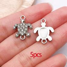 5/30 Peças Sortidas de Encantos de Animais Marinhos de Cristal e Strass, Tartaruga, Concha, Estrela-do-mar, Peixe, Pingentes Pendurados para Pulseiras, Colares, Brincos, Fabricação e Artesanato - Multicolorido - Visão 28