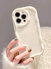 2 件装奶油色纹理波浪边纯色防震手机壳，兼容 16/16 Pro/16 Plus/16 Pro Max/15 Pro Max、13、14、Galaxy S24、Galaxy S24+、Galaxy S24 Ultra、Galaxy S22、Galaxy A13 4G、Galaxy A52、Galaxy A52s 5G、Galaxy A23、Galaxy A35、Galaxy A25、Galaxy A73、Note 11、11 Lite - 彩色 - 查看 3