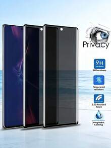 2pcs 3D Curved Privacy Tempered Glass Film 9H Hardness Explosion Proof Scratch Resistant Anti Spy Phone Screen Protector Office/Subway Anti Peeping Compatible With Xiaomi 17 15 13 12 14 Ultra Pro/ Note 14 15 13 Pro+ Pro 4g 5g/ Reno/Honor Magic 8 Pro Lite 400 500/ Various Curved Surface Models With Smooth Touch Automatic Adsorption Friendly Shell - Black - View 30