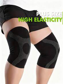 RPPR 1 双 - 特大号高弹力压缩护膝套，透气舒适，加厚护膝，男女通用，黑色和灰色，加大码，XL-3XL，适合体重达 130 公斤/286.6 磅。 - 灰色 - 查看 5