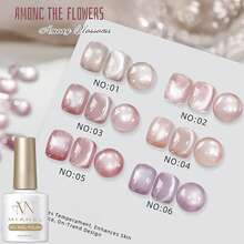 MIANEL GEL 10毫升 2026新款花卉缎面猫眼凝胶指甲油，冰晶透明裸色玻璃珠猫眼指甲油，白色指甲油，蓝色指甲油，纯色指甲油，沙龙专用 - 彩色 - 查看 17