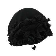 男女通用复古流苏发带，扭结头巾帽，编织帽，个性化护发扭尾帽 - A - 查看 2