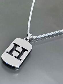 简约时尚百搭26个英文字母项链，男女皆宜，适合情侣、约会、日常佩戴 - 彩色 - 查看 6