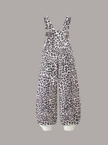 2026 New Arrival Young Girl' Leopard Print Sleeveless Casual Jumpsuit, Street Style - Apricot - View 8