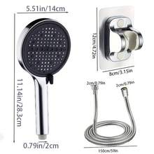 8-Level High-Pressure Handheld Shower Spray Gun Set - 3 Piecesbathroom Set (150cm Hose + Non-Drilling Bracket) Featuring Multi-Functional Water-Saving Modes, Making It An Ideal Holiday Gift - Shower Head - View 3