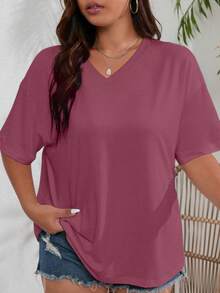 SUPEKYKO Damen Oversize T-Shirt in Große Größen - Locker sitzender Fitness-Top, geeignet für Fitness, Yoga und Freizeitbekleidung | Ganzjährig Sommersport - Heißes Pink - Übersicht 7