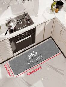 【热销！！！】1 件装软橡胶厨房地垫，3.5 毫米厚，简约厨房风格，灰色大理石纹底，饰以卡通白色餐具和英文字母图案，吸水性强，可裁剪以适应不同厨房尺寸，表面为织物材质，中间层为海绵层，底部为橡胶层，适用于厨房地毯、厨房装饰、婚礼装饰、家居装饰、浴室地垫、玄关地垫、洗衣房地垫、走廊地毯、客厅地垫等。 - 彩色 - 查看 12