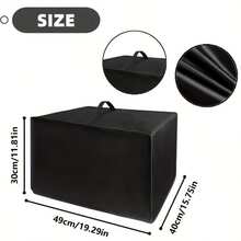 自动热压机保护罩，牛津布材质，尺寸：22英寸长 x 18英寸宽 x 16.5英寸高，黑色，升级加厚600D面料，带手柄 - 查看 7