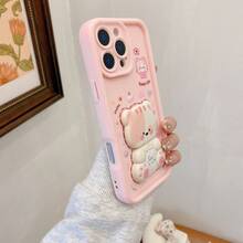 Shockproof Protective Phone Case With Faux Pearl Strap, Compatible With IPhone 17/16/15 PRO MAX/15 PLUS/15 PRO/15/14 PRO MAX/14 PLUS/14 PRO/14/13 PRO MAX/13 PRO/13/12 PRO MAX/12 PRO/12 PRO MAX/11 PRO/11/XS MAX/XR/XS/7/8 PLUS, Galaxy A14 A34 A54 A15 A25 A35 A55 S23 S23Plus S23ultra S23fe S24 S24plus S24ultra S24fe S25 S25plus S25ultra, Note 13/14 Promax - Pink - View 2