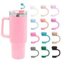 Capac de paie din silicon, compatibil cu cupele Stanley, 30/40 oz, pentru pahare, reutilizabil, rezistent la praf, pentru accesorii de 10 mm - Vizualizare 2