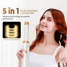 UKLISS 5-In-1 Multi-Functional Hot Air Styler Brush, Portable Home Hair Styling Tool For Straightening & Curling, Perfect Gift Idea For Her, Unisex Unique Present - White - View 3