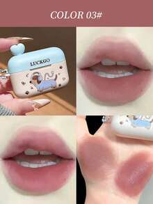 1pc Matte & Glossy Dual-Tone Lip Cream With Applicator Brush, Moisturizing Long-Lasting Natural Versatile Portable Lip Makeup - 彩色 - 查看 10