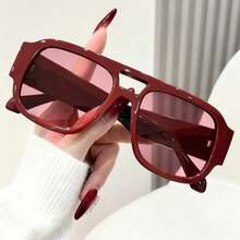 1 Pair Women Red Frame Fashion Glasses, Fashionable Beach Accessory For Summer - Nhiều màu - Xem 4