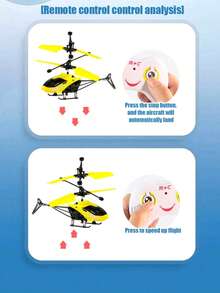 1 buah Mainan Helikopter Induksi, Anti-Tabrakan, Dapat Diisi Ulang, Pesawat Melayang dengan Sensor, Dapat Dikendalikan dengan Remote, Pesawat Sensor, Cocok untuk Bermain di Dalam & Luar Ruangan untuk Anak-anak, (Font yang Dicat Semprot Secara Acak) - Rose Red - View 7