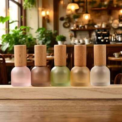 5pcs/Set - 10ML Colored Matte Screw Cap Refillable Bottles, Reusable Perfume/Cosmetic Water Decanting Containers, Elegant Decoration For Vanity, High-End Glass Travel Atomizer Spray Bottles