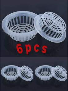 6个水培蔬菜种植篮，塑料种植篮，适用于阳台和苗圃无土栽培，专用花盆 - 6件 - 查看 8