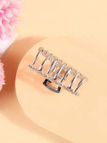 1pc Girl's Rhinestone Decorated Half-Up Hair Clip, Suitable For Daily Use Summer Hair Accessories Beach Claw Clips Vacay Hair Claws Vacay Hair Clips - Silver - View 3